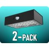 V-TAC LED solárne nástenné svietidlo so senzorom 3W, 350lm, 4000K+3000K, čierne/2-PACK!