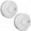 SHD by oneConcept Detektor dymu DOF39, plast, výstražný signál: 85 dB, 9V na batérie (DOF39-2er)
