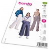 Strih Burda 5801 - Voľné nohavice s gumou v páse, vreckáče, saténové nohavice, hodvábne nohavice
