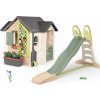 Set domček pre záhradníka s 2,3 m šmykľavkou s dvojitou vlnou Garden House Life Smoby rozšíriteľný s kvetináčmi