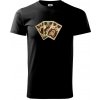 Hracie karty na prší - Tričko extra veľké (5-8XL) - 5XL ( Čierna )