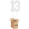 HeliumKing Balónový box - Narodeninové číslo 13 biely 86 cm