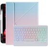 AppleKing puzdro s farebne podsvietenou klávesnicou a priestorom na Apple Pencil pre iPad 10,2