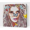 Vymalujsisam.sk Maľovanie podľa čísiel - Dievča s motýľmi Veľkosť: 50x50cm, Rám: Na plastovej doske