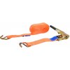 KesTek Upínací popruh s račňou a dvojitým hákom dvojdielny 12 m x 50 mm / 4 T