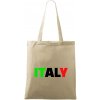 Italy Nápis - Taška bavlnená - 42 x 38 cm ( Naturalna )