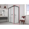 FORTE Pevná stena DECO F1AB Farba rámu - Biela, Rozmer A - 90 cm, Výplň - Acidato bezpečnostné sklo - 6 mm BDE903FAB