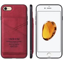 Púzdro Taokkim ochranné z PU kože s kapsou v retro štéle iPhone 6 Plus / 6S Plus - červené