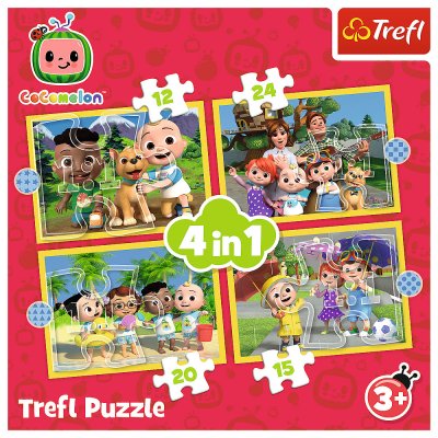 Trefl Puzzle 4v1 - Cocomelon, zoznámte sa s hrdinami / Cocomelon 34647