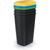 Odpadkový koš COMPACTA Q DROP SET - objem: 3x45 l, barva: recyklovaná černá