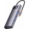 Rozbočovač 7v1 Baseus radu Metal Gleam, USB-C na 3x USB 3.0 + HDMI + USB-C PD + VGA + Ethernet RJ45
