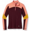 Dámske funkčné tričko Smartwool, W CLASSIC THERMAL MERINO BL CB 1/4 ZB vínová,lososová,žltá M