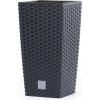 Kvetináč Prosperplast Rato Square antracit 20 x 20 x 37,6 cm