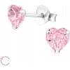 Olivie Strieborné náušnice SRDCE ROSE light 3204 Ag 925; ≤0,4 g.