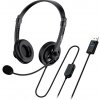 Genius HS-230U slúchadlá s mikrofónom, drôtová, čierna, USB