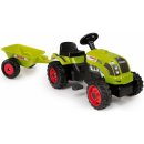 Šlapadlo Smoby traktor na šliapanie Claas Farmer XL Žaba s prívesom zelený