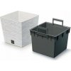 Prosperplast Furu čtvercový květináč s vložkou 29,5 cm bílý