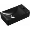 Sapho SMALL MARGITHA keramické umývadlo 38x22cm, otvor pro batériu vpravo, čierna mat MGT3822B