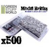 Green Stuff World Model Bricks - Grey x500 / Modelové tehly - sivé x500