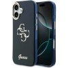Guess IML 4G Script Metal Logo Zadní Kryt pro iPhone 17 Blue