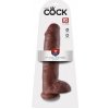 King Cock Model 28 cm hnedý - anatomický tvar, prísavka