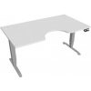 Pracovný stôl Motion Ergo, PO, 3S, 160x61-128x90 cm, biela/sivá - 1 kus - 1 KS - pamäťové - 60 mesiacov - elektrický polohovateľný - stôl - 90 cm - Hobis - Motion Ergo - 160 cm - 60,5 - 129,5 cm - bie