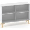 Alfa Root Policová skriňa s del.priečkou, sklo, 1 polica, 120x45,8x88,7cm, biela