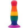 Dúhový pride análny kolík COLORFUL LOVE strednej silikónový 12,5x3,5 cm