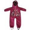 Monkey Mum® Detská zimná softshellová kombinéza s baránkom - Vínová čiapočka v lese - veľ 98/104, 110/116 110/116