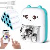 Mini tlačiareň pre deti, termotlač na papier s Api Android, Apple, modrá