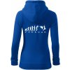 Parkour evolúcia - Mikina dámska trendy zipper s kapucňou - XS ( Kráľovská modrá )