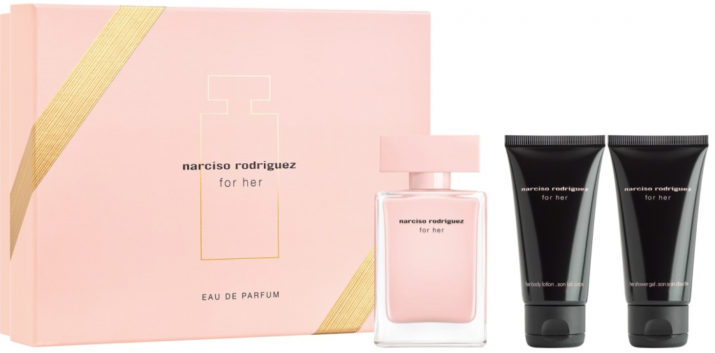 Narciso Rodriguez For Her Musc Noir EDP 50 ml + sprchový gél 50 ml + telové mlieko 50 ml darčeková sada