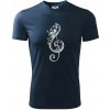 Husľový kľúč kvety - Pánske tričko Fantasy športové - 3XL ( Tmavomodrá (veľmi tmavá - skoro čierna) )