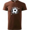 Futbalová lopta v triku - Klasické pánske tričko vyššej gramáže - XS ( Čokoládová )