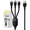 Baseus CASS030001 Flash Series II USB - USB Type C / Lightning / micro USB 100 W, 1,2m, černý