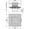 ALCAPLAST APV1324 Podlahová vpusť 105 × 105/50 bočná