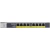 NGE NETGEAR GS108LP Nespravované Gigabit Ethernet (10/100/1000) Podpora napájania cez Ethernet (PoE) 1U Čierna, Šedá