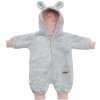 Luxusný detský zimný overal New Baby Teddy bear šedo ružový, veľ. 80 (9-12m)