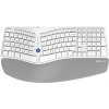 Bezdrôtová ergonomická klávesnica Delux GM901D BT+2.4G (biela)