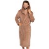 Pánsky župan Italian Fashion Mimas hnedý s kapucňou Farba: Hnedá, Veľkosť: M