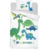 Detexpol Bambusové obliečky do postieľky Dinosaurus blue 90x130, 40x60
