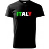 Italy Nápis - Tričko extra veľké (5-8XL) - 5XL ( Čierna )