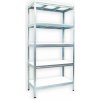 Kovový regál do domácnosti Biedrax 50 x 90 x 180 cm, pozinkovaný - 5 políc biele lamino 12mm, 275 kg