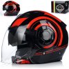 MOTOCYKLOVÁ PRILBA | VITO ISOLA JET RED | OTVORENÝ SKÚTER CHOPPER + CLONA