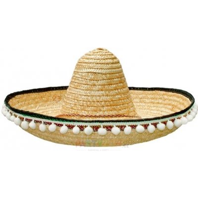 Slamený klobúk sombrero s brmbolcami – Mexiko 50 cm 8434077136