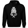 Eat sleep tennis - Oversized mikina pánska Moon - kratšia + širšia - XL ( Čierna )