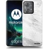 Picasee silikónový čierny obal pre Motorola Edge 40 Neo - White marble