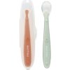 Nattou Lyžičky silikónové s mäkkým koncom a puzdrom 2 ks