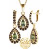 A-B Jewelry set Andromeda with Moldavite and Garnets in yellow gold 200000109