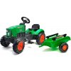 FALK - Šliapací traktor SuperCharger s vlečkou zelený (FA-2031AB)